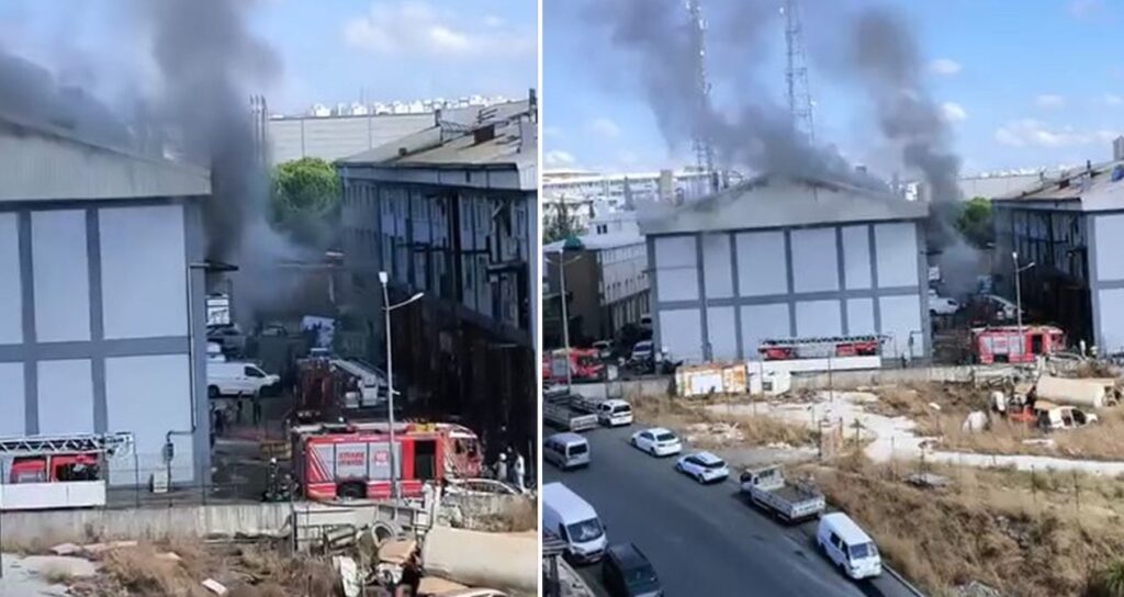 basaksehirde sanayi sitesinde korkutan yangin VXvvsOwt