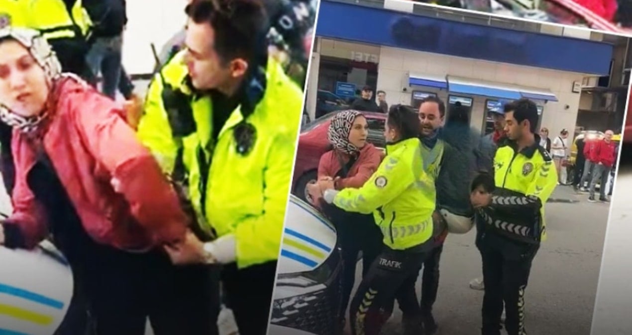 kocasina ceza yazilmasin diye polise saldirdi bu goruntuler de polise yakismadi hJk2RWn4